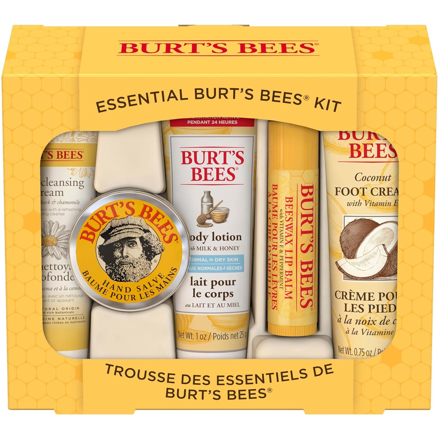 Burt's Bees Christmas Gifts, 5 Stocking Stuffers Products, Everyday Essentials Set - Original Beeswax Lip Balm, Deep Cleansing Cream, Hand Salve, Body Lotion & Coconut Foot Cream, Travel Size - Image 19