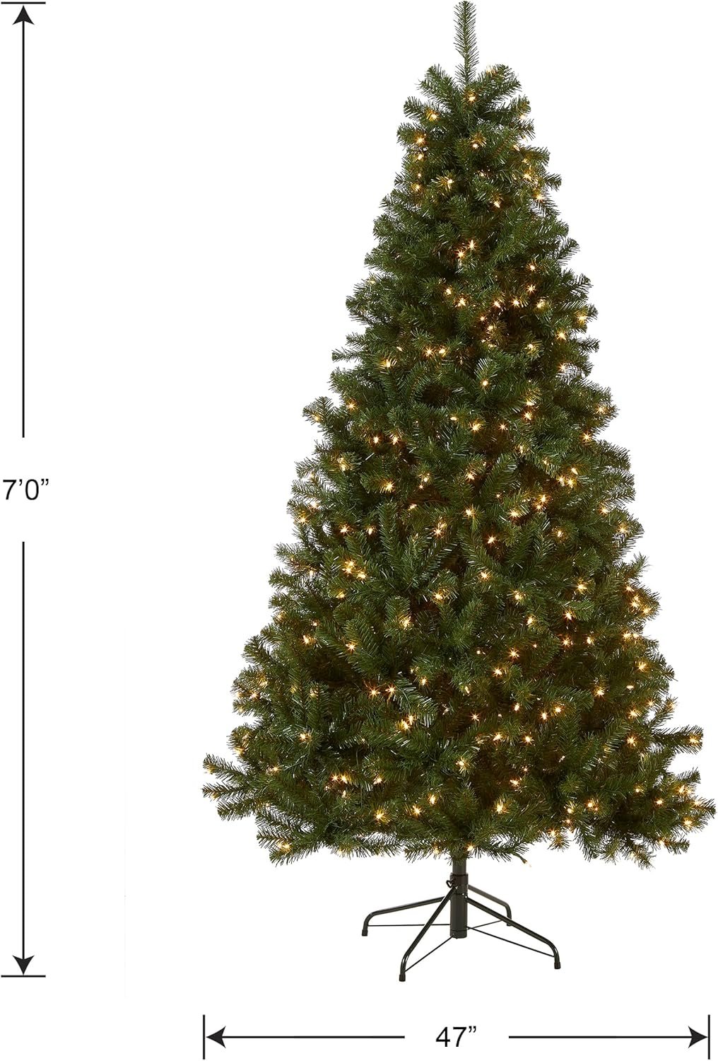National Tree Company Pre-Lit Artificial Christmas Tree, Green, North Valley Spruce, White Lights, Includes Stand, 7 Feet - Image 6
