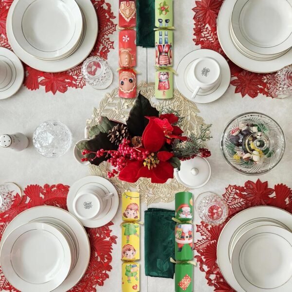 ceiba tree 10 Pack Christmas Crackers Poppers Party Favors Non-Snap No Popping Table Supplies Games with Toys Gifts Party Paper Hats Joke Paper - Image 7