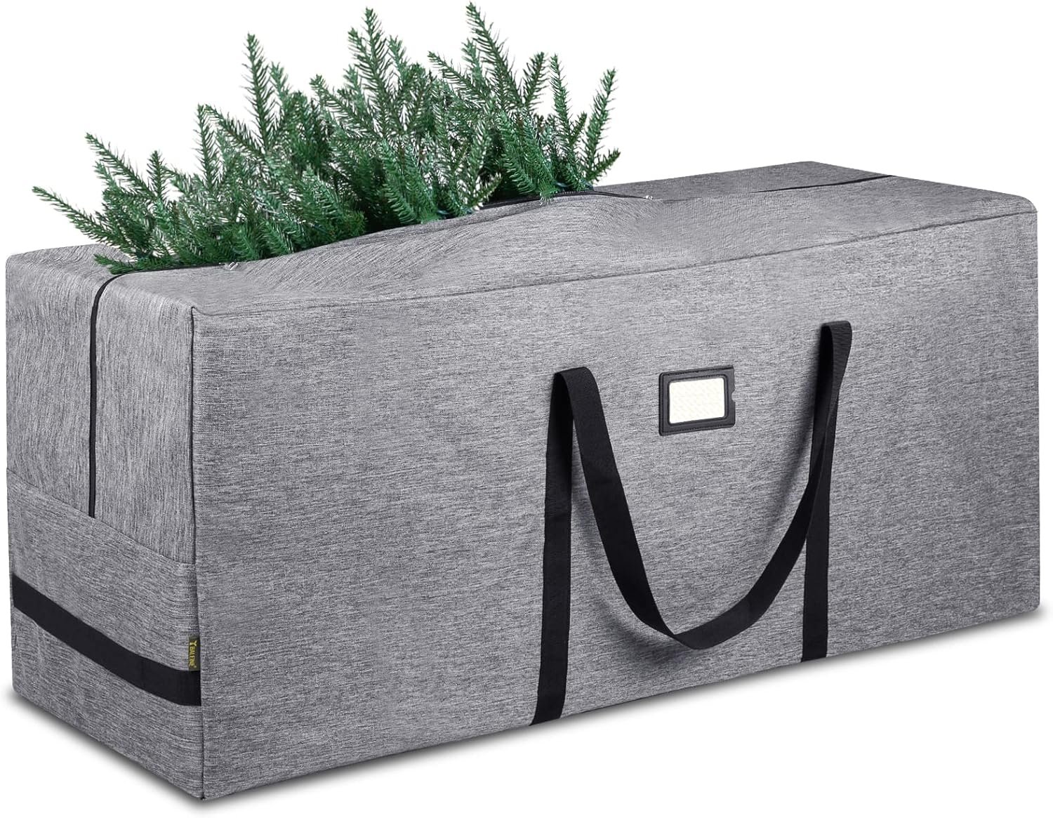 BALEINE 7.5 ft Christmas Tree Storage Bag, Heavy Duty 900D Oxford Fabric with Reinforced Handles and Dual Zippers Wide Opening, Extra Large Storage Container for Trees and Decorations (Grey) - Image 2