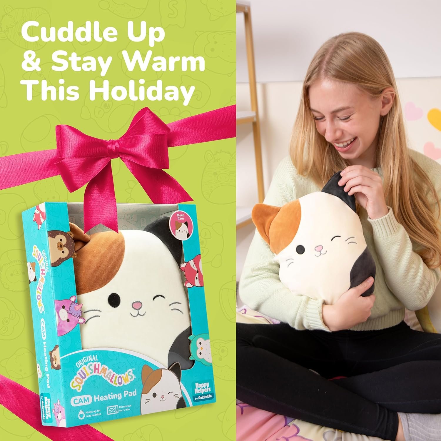 Squishmallows Cam Heating Pad -Lavender Scented Heating Pad for Cramps by Relatable®, Perfect Holiday Gifts and Stocking Stuffers for Girls - Image 3