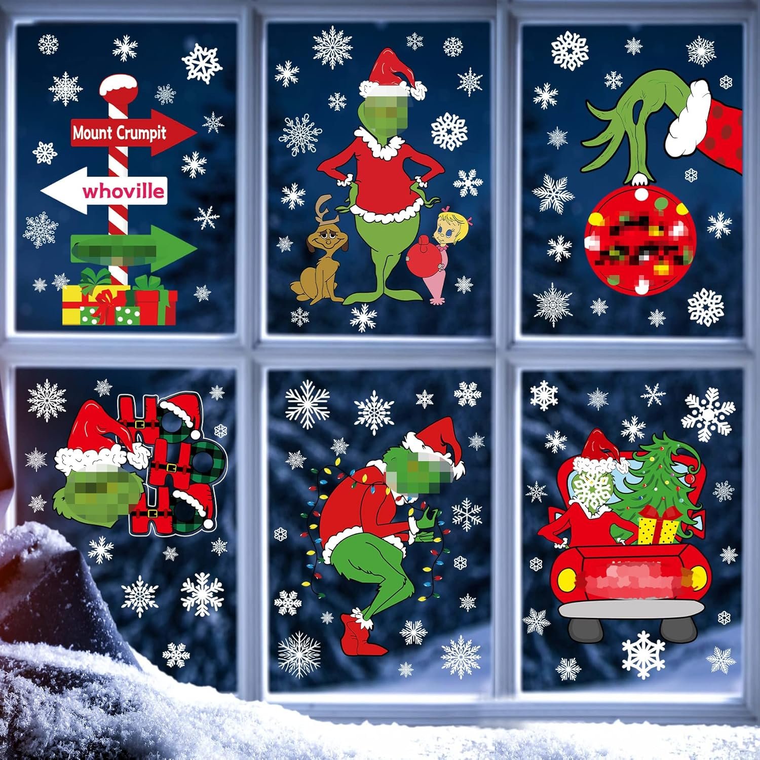 Christmas Window Clings Decorations Double Sided Christmas Window Stickers for Glass Window Christmas Decorations Indoor Home Decor Snowflake Window Decal for Home School Office Decorations - Image 8