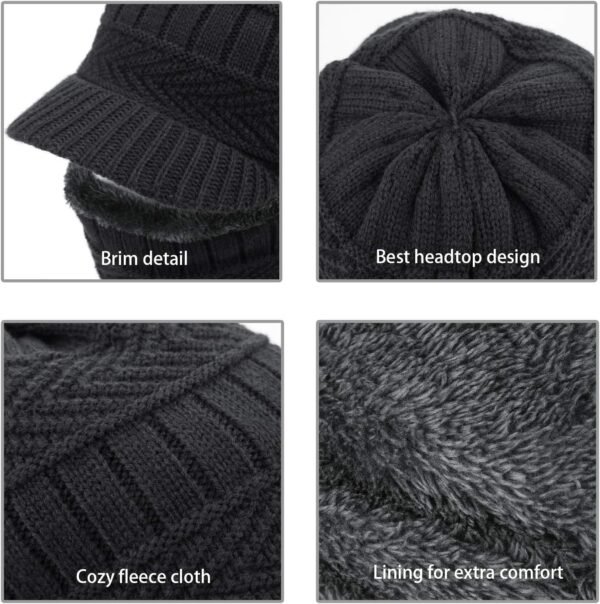 Winter Knitted Balaclava Beanie Hat Warm Cycling Ski Mask, Women Windproof Hood, Balaclavas Heavyweight Thermal Fleece - Image 5