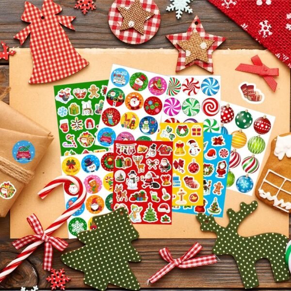 IMISHM 500 Pcs Christmas Stickers for Kids Cute Christmas Stickers Holiday Stickers for Kids Christmas Stickers for Crafts Christmas Stickers for Cards Boxes Envelope - Image 6