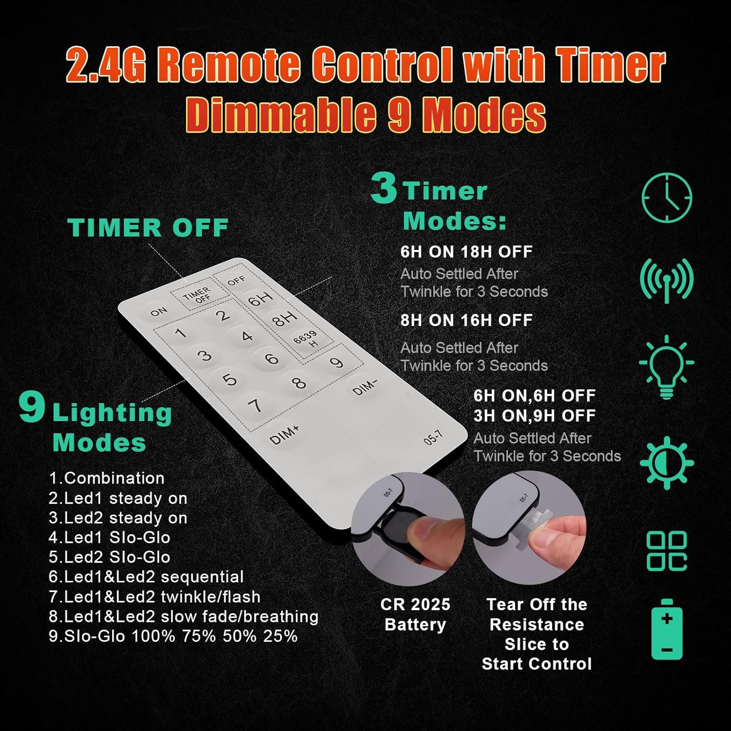 12 Modes Easy Christmas Tree Lights with Ring Indoor Outdoor - 6.56Ft x 12 Lines String 288 LED Timer Dimmable Remote Waterproof Light for 6 7 Ft Xmas Trees (Warm White or Multicolor) - Image 7