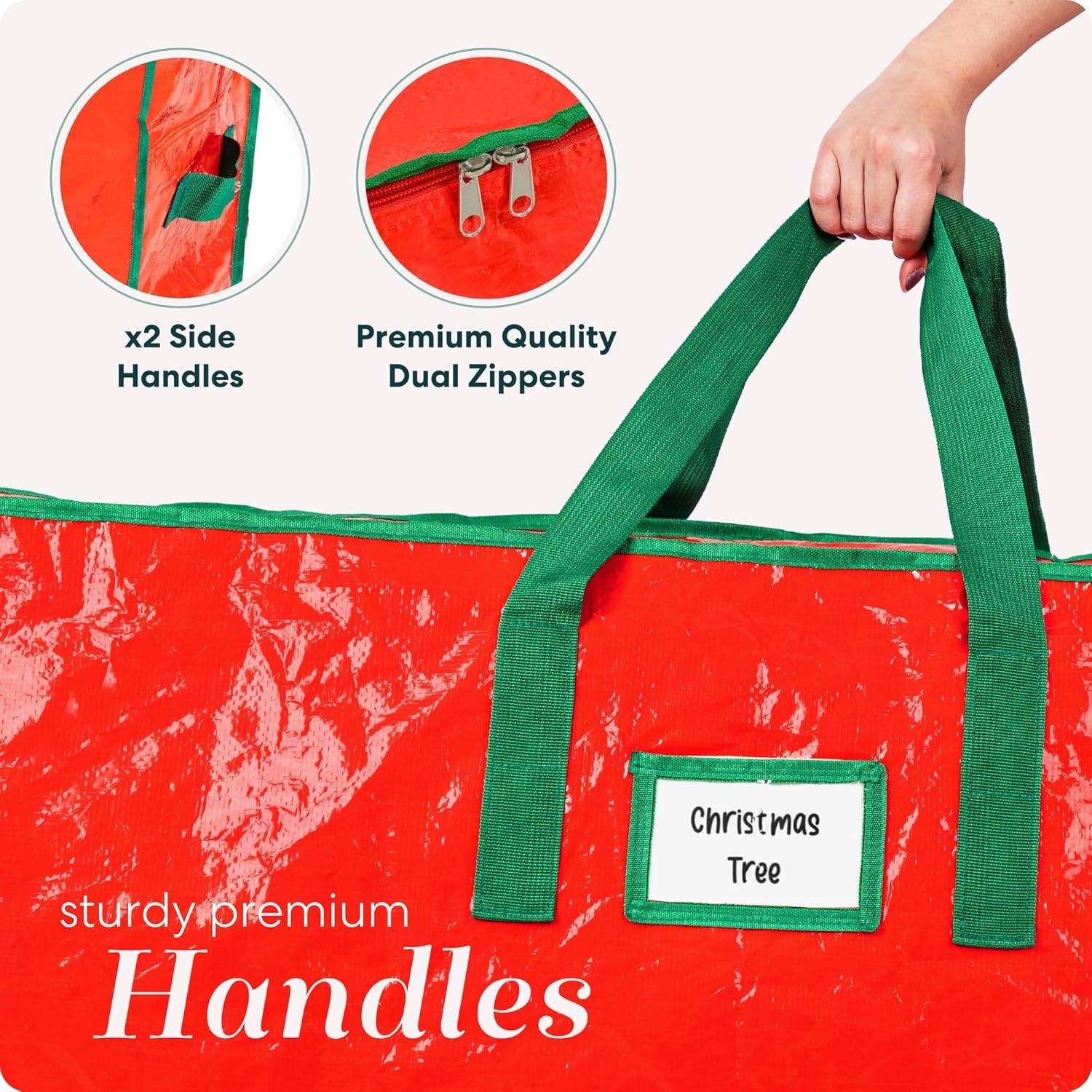 Handy Laundry, Christmas Tree Storage Bag - Stores 7.5 Foot Artificial Xmas Holiday Tree, Durable Waterproof Material, Zippered Bag, Carry Handles. Protects Against Dust, Insects and Moisture. - Image 6