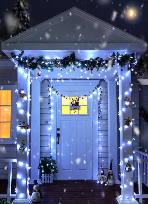 Christmas Snowflakes Light, Snowflakes Holiday Lights with Battery Operated, Waterproof Shatterproof Snowflake Decorative Xmas Fairy Lights for Outdoor Xmas Decor (Pure White, 2 Pack) - Image 7