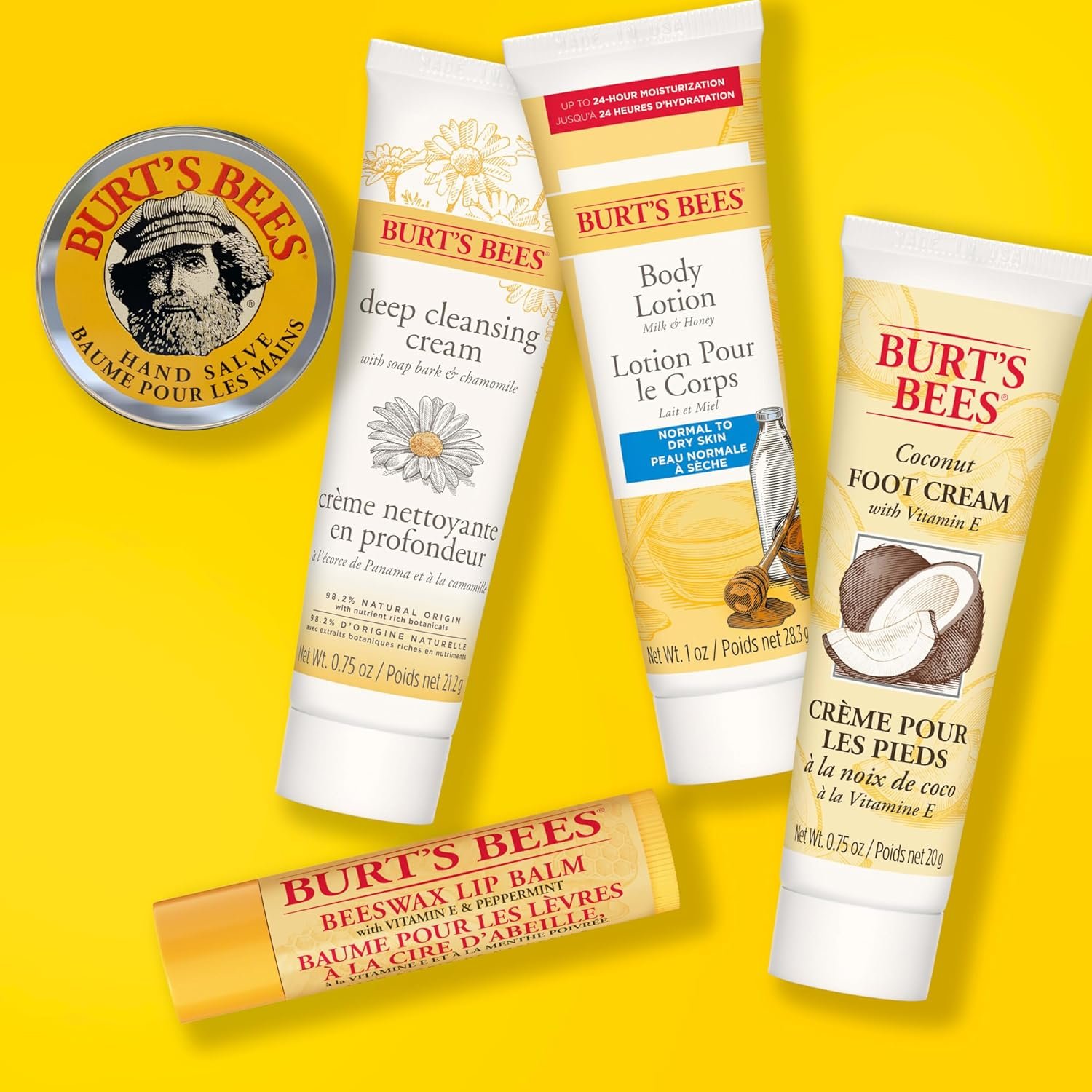 Burt's Bees Christmas Gifts, 5 Stocking Stuffers Products, Everyday Essentials Set - Original Beeswax Lip Balm, Deep Cleansing Cream, Hand Salve, Body Lotion & Coconut Foot Cream, Travel Size - Image 8