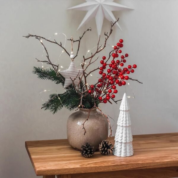 35 Pack Christmas Tree Decorations,9 inch Artificial Red Berry Stems,Red Berries Christmas Decor Christmas Tree Decorations Crafts Wedding Holiday Season Winter Décor Home Decor - Image 5