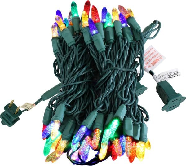 Sunnydaze 70-LED Christmas Outdoor String Lights - M6 Faceted Style Bulbs - 21-Foot Lighted Length - Multi - Image 7
