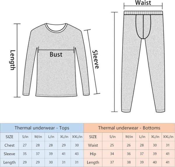 Men's Thermal Underwear Fleece Lined Performance Fleece Tactical Sports Shapewear Thermal Set - Image 6