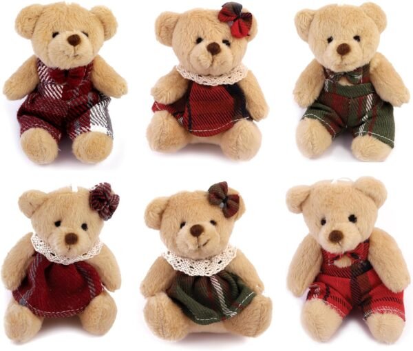 Olde English Crackers Christmas Teddy Bear Party Favors - Set of six Decorative Favors filled with Cuddly Teddy Bears dressed in Holiday Season Attire - Image 4