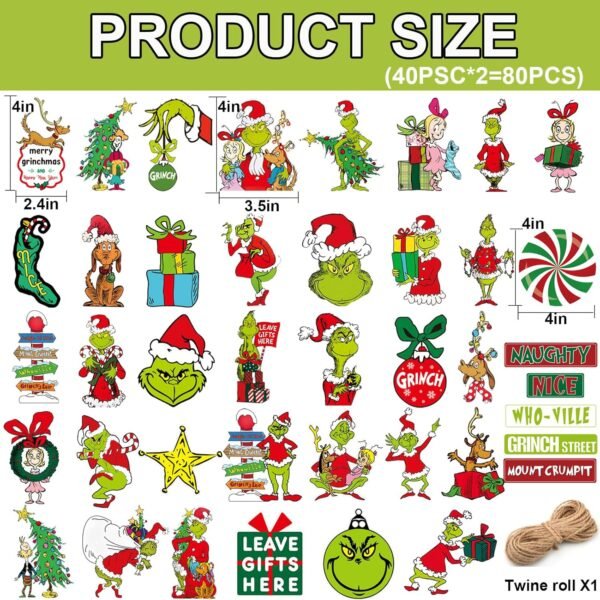 80 Pcs Christmas Tree Decorations Christmas Tree Ornaments, Christmas Tree Hanging Decorations, Christmas Ornament Decor,Christmas Tree Topper,Xmas Decorations for Tree Home Indoor - Image 3