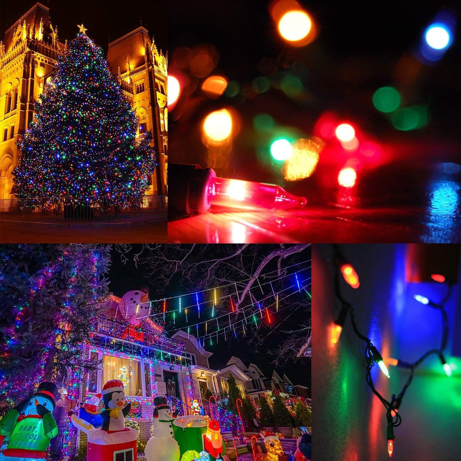 Twinkle Star Christmas Lights Outdoor, 33FT 150 Lights Multicolor Christmas Tree Lights, 120V UL Certified Incandescent Mini String Light for Xmas Decoration, Patio, Holiday, Party, Home - Image 6