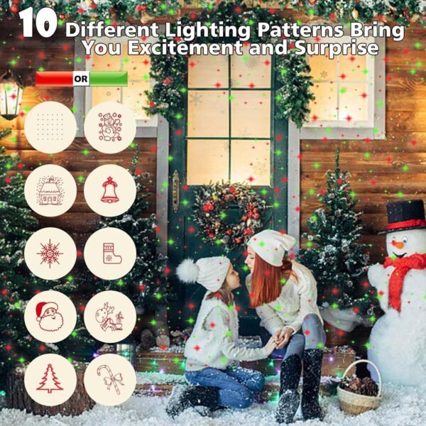 Christmas Projector Lights Outdoor, Waterproof Christmas Decorations Led Lights Projector with Remote Control Timer Indoor Firefly Lights for Xmas Yard Garden Holiday Party Home Decor Landscape Patio - Image 4