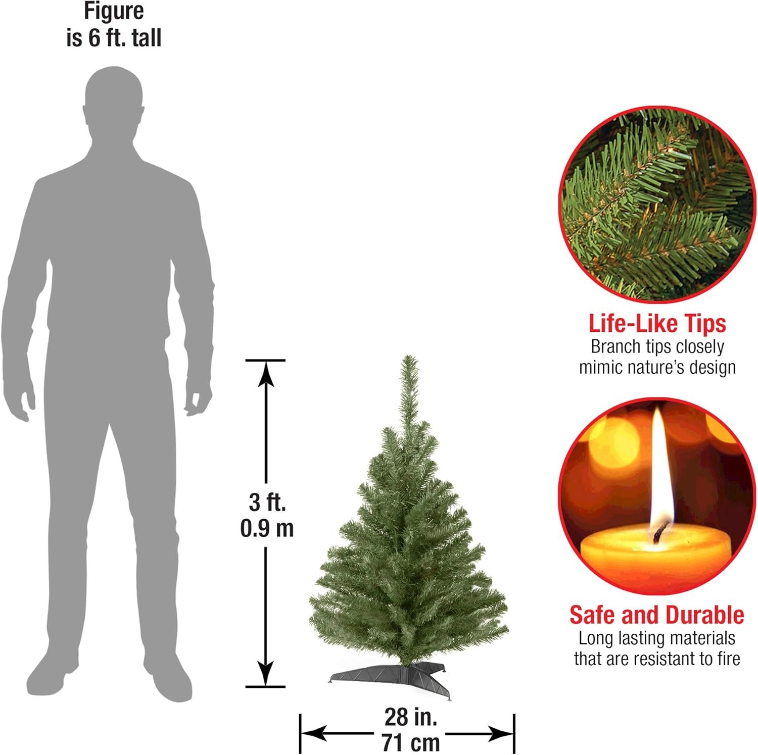 National Tree Company Artificial Mini Christmas Tree, Green, Kincaid Spruce, Includes Stand, 3 Feet - Image 4