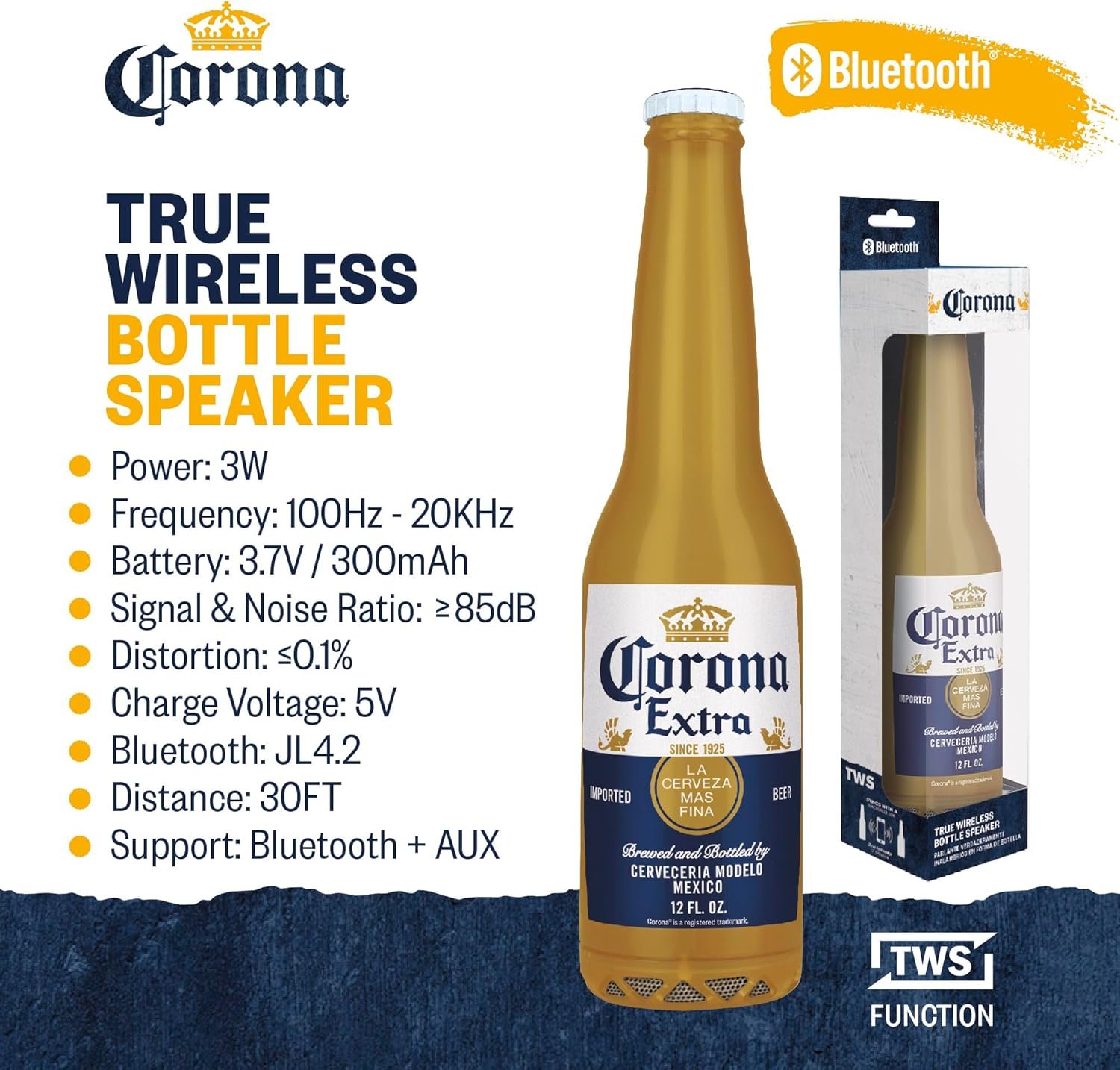 Corona Beer Bottle Bluetooth Beer Bottle Speaker Bluetooth Bottle Speaker Portable Wireless Speaker Portable Travel Stereo Speaker for Outdoor and Indoor Activities - Image 3