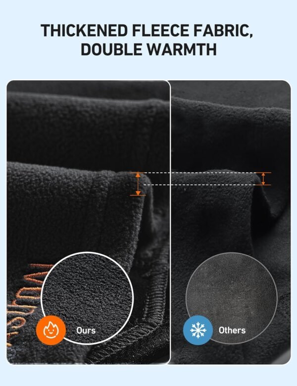 AstroAI Balaclava Ski Mask Winter Fleece Thermal Face Mask Cover for Men Women Warmer Windproof Breathable, Cold Weather Gear for Skiing, Outdoor Work, Motorcycling, Snowboarding, Black-L, 23"-24.5" - Image 3