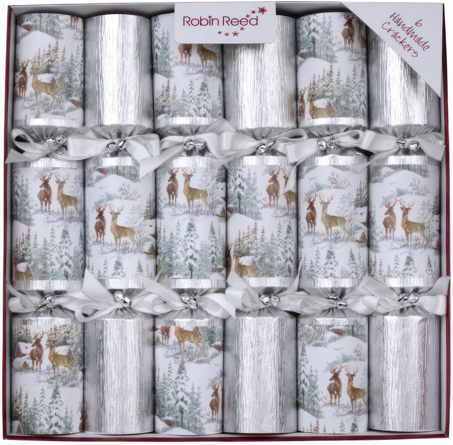 Olde English Crackers Frosted Forest Christmas Party Favors - Set of 6 luxury decorative favors featuring quality gift contents for all holiday occasions - Image 2