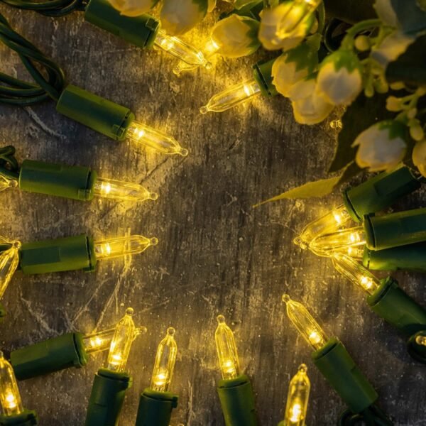YULETIME Warm White LED Christmas Lights with Green Wire, 33 ft 100 Count UL Certified Commercial Grade Holiday String Light Set (Warm White - Green Wire) - Image 6