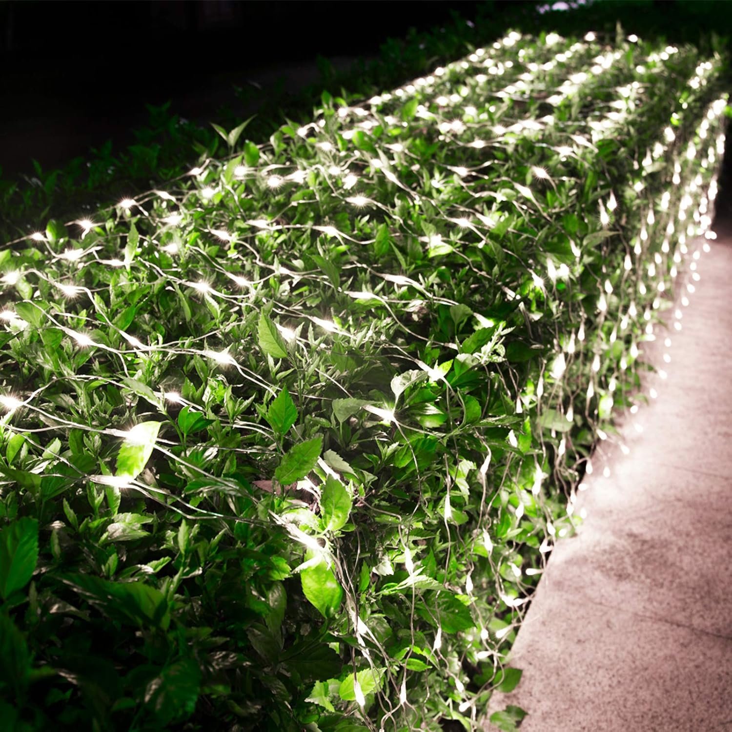 Joomer 12ft x 5ft 360 LED Christmas Net Lights,8 Modes Bush Mesh Lights Connectable, Timer, Waterproof for Christmas Trees, Bushes, Garden, Outdoor Decorations (Clear Wire, White) - Image 2
