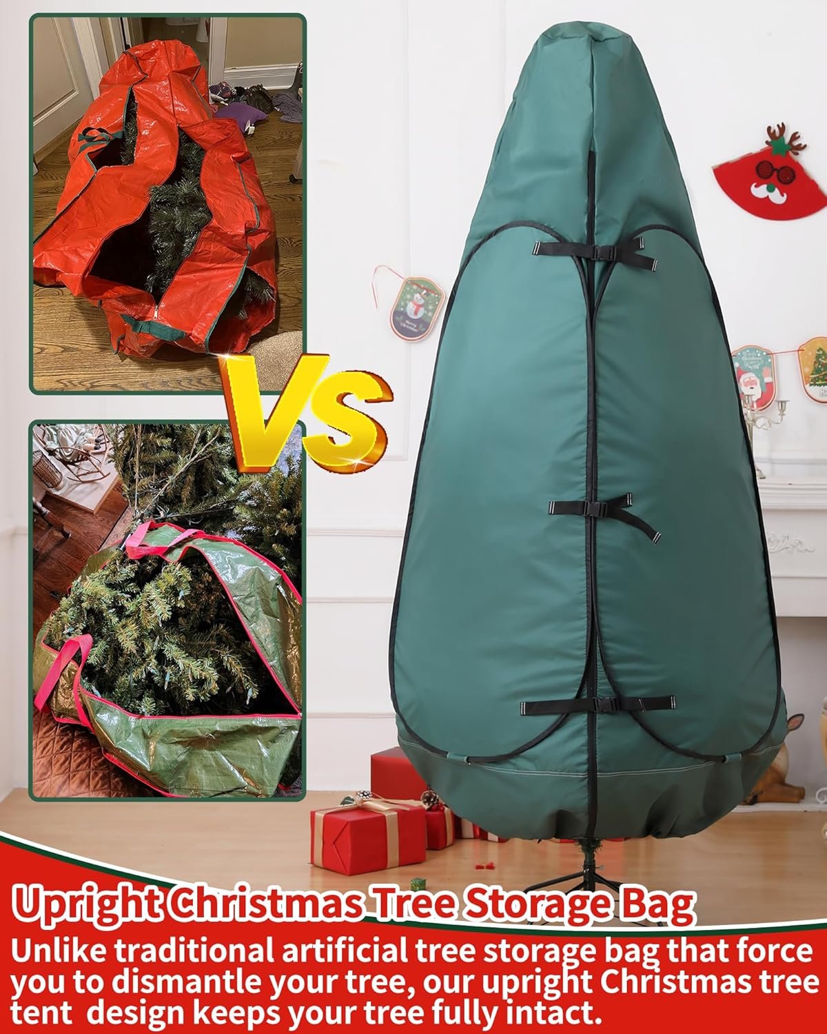 Upright Christmas Tree Storage Bag 7.5 Ft, Christmas Tree Storage Bag 7 Foot Tree,Christmas Tree Bag 6ft,Xmas Tree Storage Bag,Christmas Tree Container Storage,Christmas Tree Storage Box,Xmas Tree Bag - Image 5