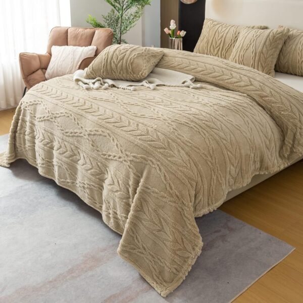 YUSOKI Sherpa Throw Blanket-3D Stylish Design Super Soft Fuzzy Cozy Warm Blanket Thick Plush Fluffy Furry Blankets for Teen Girls Women Couch Bed Sofa Chair Men Boys Gift(Tan,50"x65") - Image 8