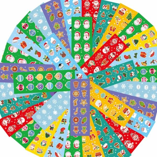 100 Sheets Christmas Stickers, 1200+PCS Christmas Stickers for Crafts, Holiday Stickers for Christmas Gifts Decoration Party Favors Stocking Stuffers Wrapping Paper - Image 2