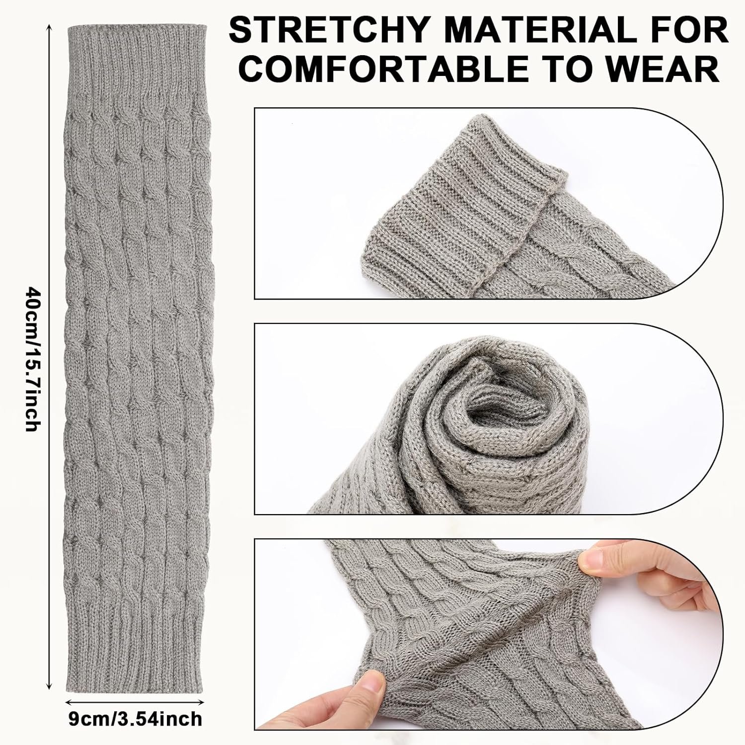 4 Pairs Leg Warmers for Women Winter Long Leg Warmers Knit Leg Warmers Warm Long Boot Socks for 80s Party Yoga Dance - Image 7