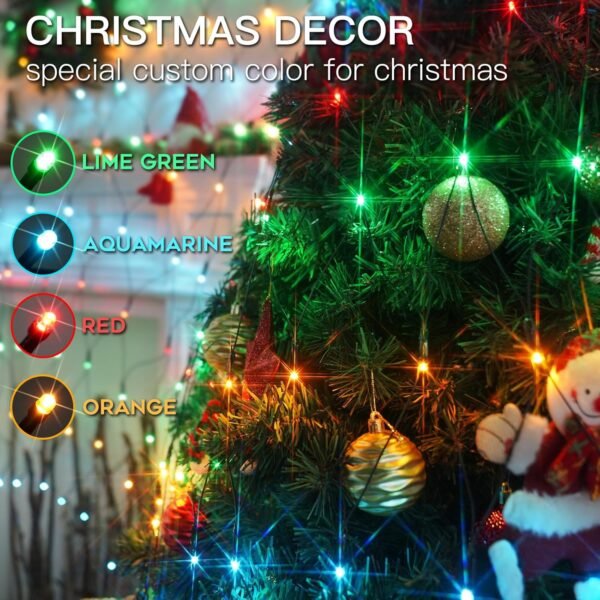 suddus 360 LED Christmas Net Lights, Net Lights Outdoor Mesh Lights,12ft x 5ft String Lights with Remote Waterproof Connectable Green Wire for Bushes, Hedge, Trees, Fence, Multicolor - Image 6