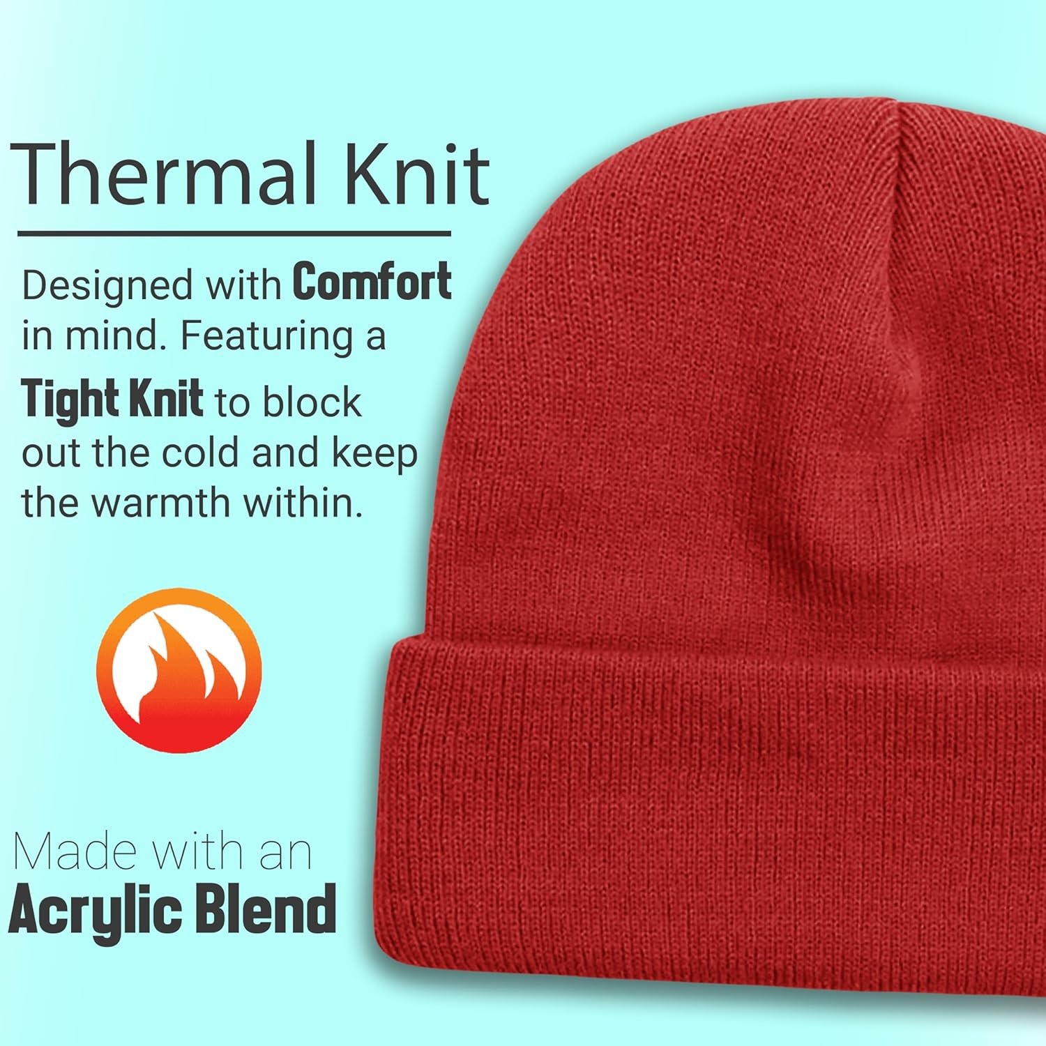 12 Pack Winter Beanie Hats for Men Women, Warm Cozy Knitted Cuffed Skull Cap, Wholesale - Image 6