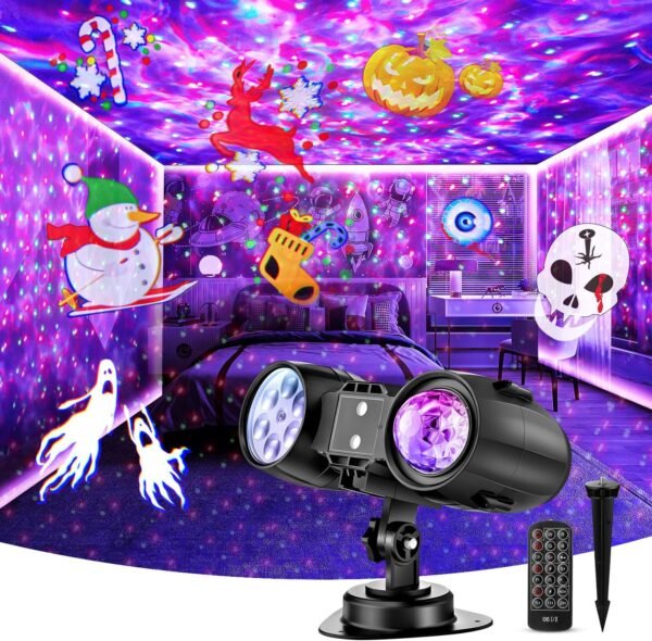 2024 Upgraded Christmas Projector Halloween Projector Lights Outdoor, 3 IN 1 Patterns Xmas Holiday Star Projector Lights,Remote Christmas Projector,Waterproof Laser Star Projector Outdoor Garden Decor - Image 9