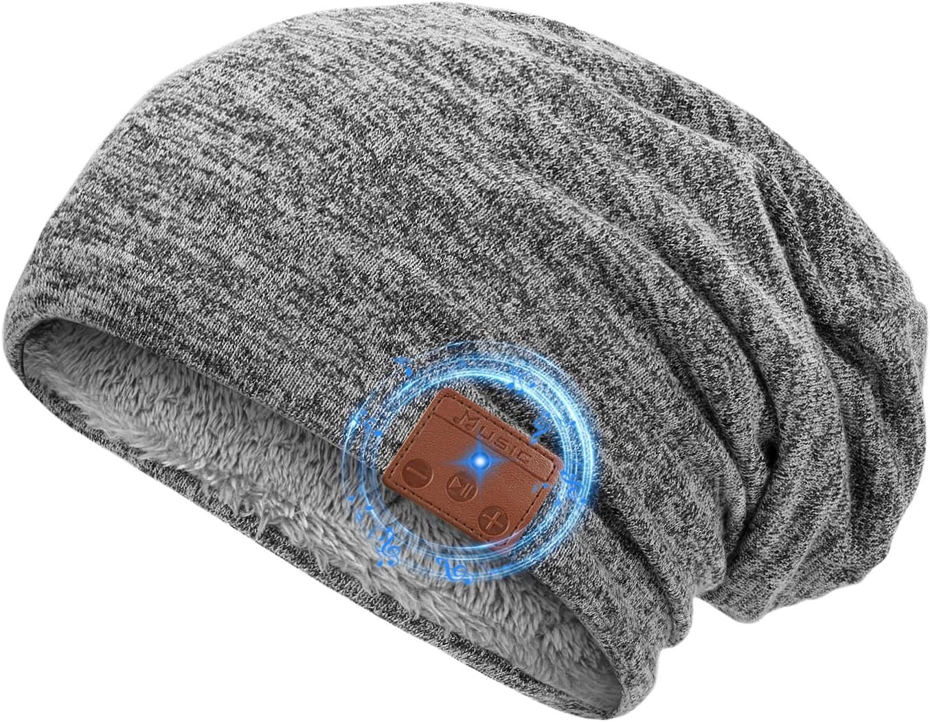 Bluetooth Beanie 2024 Version, Double-Layer Wool Lining Bluetooth Beanie Hat, Unique Tech Gifts for Men/Women/Teens/Family Christmas Thanksgiving-Gray - Image 2
