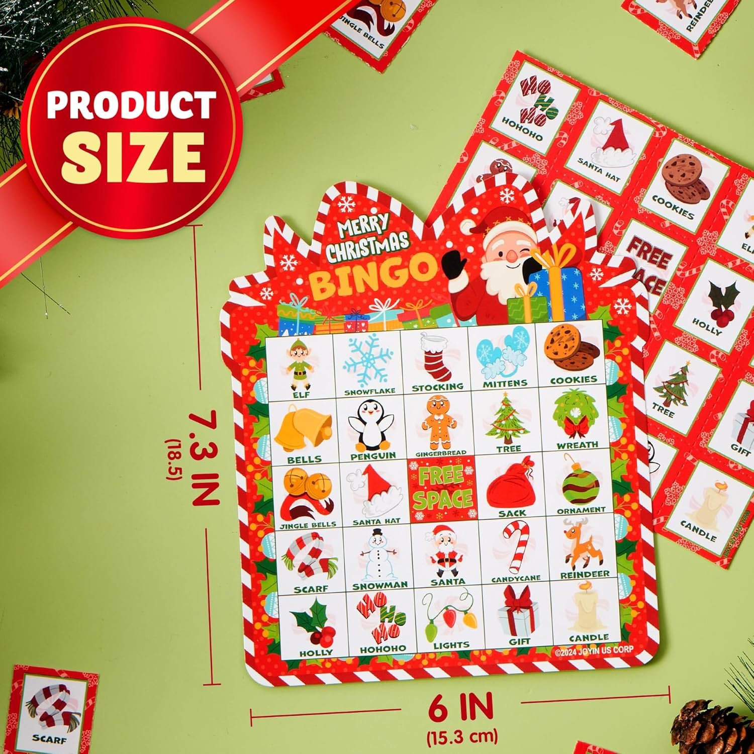 JOYIN 30 Players Christmas Bingo Cards, Xmas Bingo Game for Kids Family Activities, Holiday Winter Bingo Cards for Party Card Games, School Classroom Indoor Party Games - Image 6