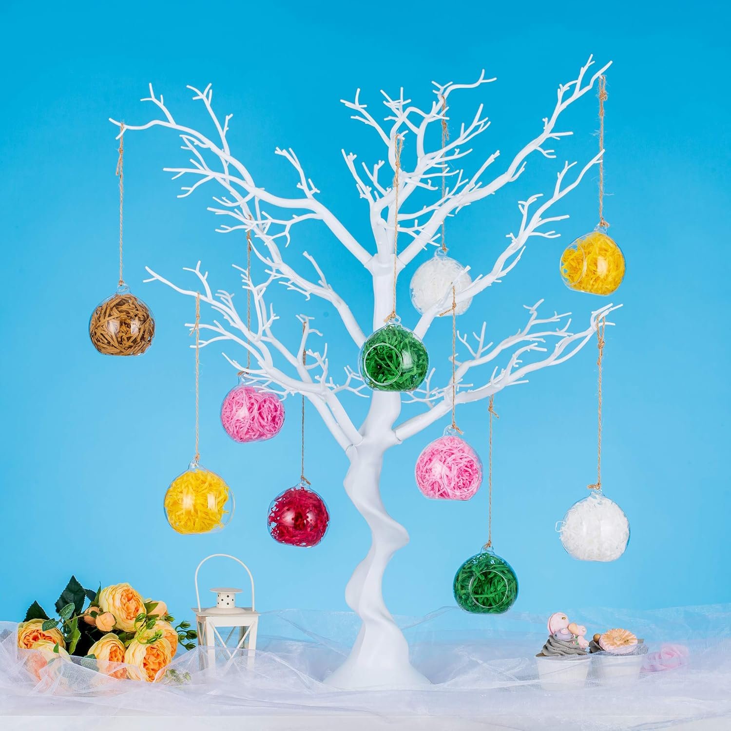 Sziqiqi White Artificial Tree Centerpiece for Weddings, Parties, Christmas - 1 Trunk + 10 Branches, Easy Assembly - Image 10
