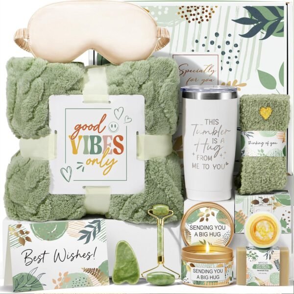 Self Care Gifts for Women Get Well Soon Gifts Basket, Christmas Birthday Gifts for Women Care Package Relaxing Spa Gifts Thinking of You Gifts with Blanket, Unique Gifts for Mom Her Best Friend Sister - Image 2