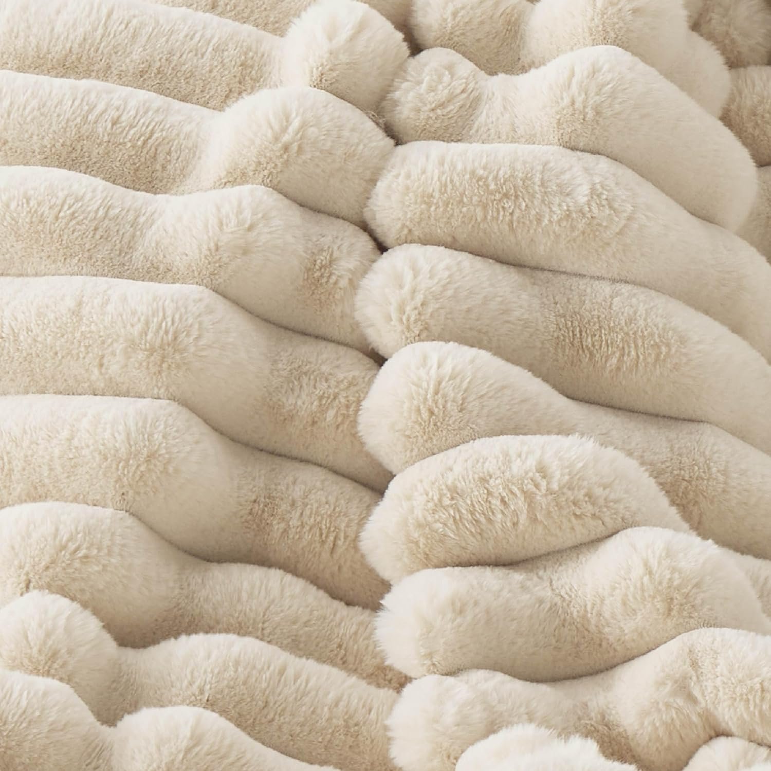 Bedsure Faux Fur Blanket, Beige Soft and Fluffy Blanket, Fuzzy Cozy Plush Throw Blanket for Couch, Sofa and Bed, Thick and Warm Blanket, Christmas Blanket Gift for Women, 50x70 inches - Image 10