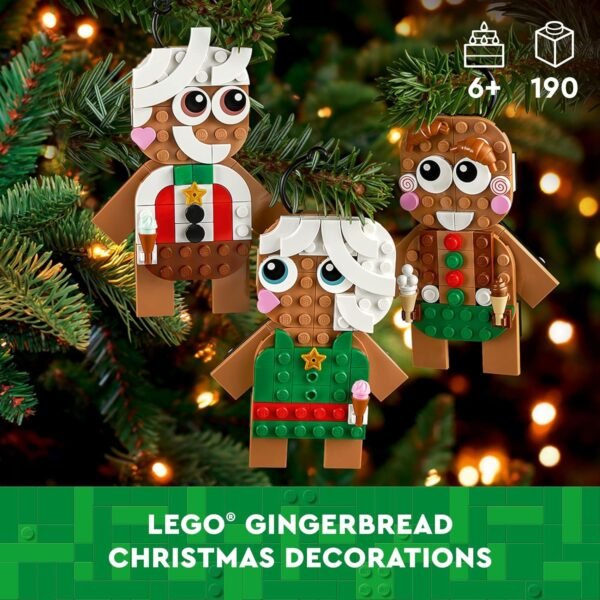 LEGO Gingerbread Ornaments - Christmas Tree Ornaments Building Set for Kids, Boys & Girls, Ages 6+ - 3 Gingerbread Decorations for Tree & Home - Gift Ideas for Kids - 40642 - Image 3