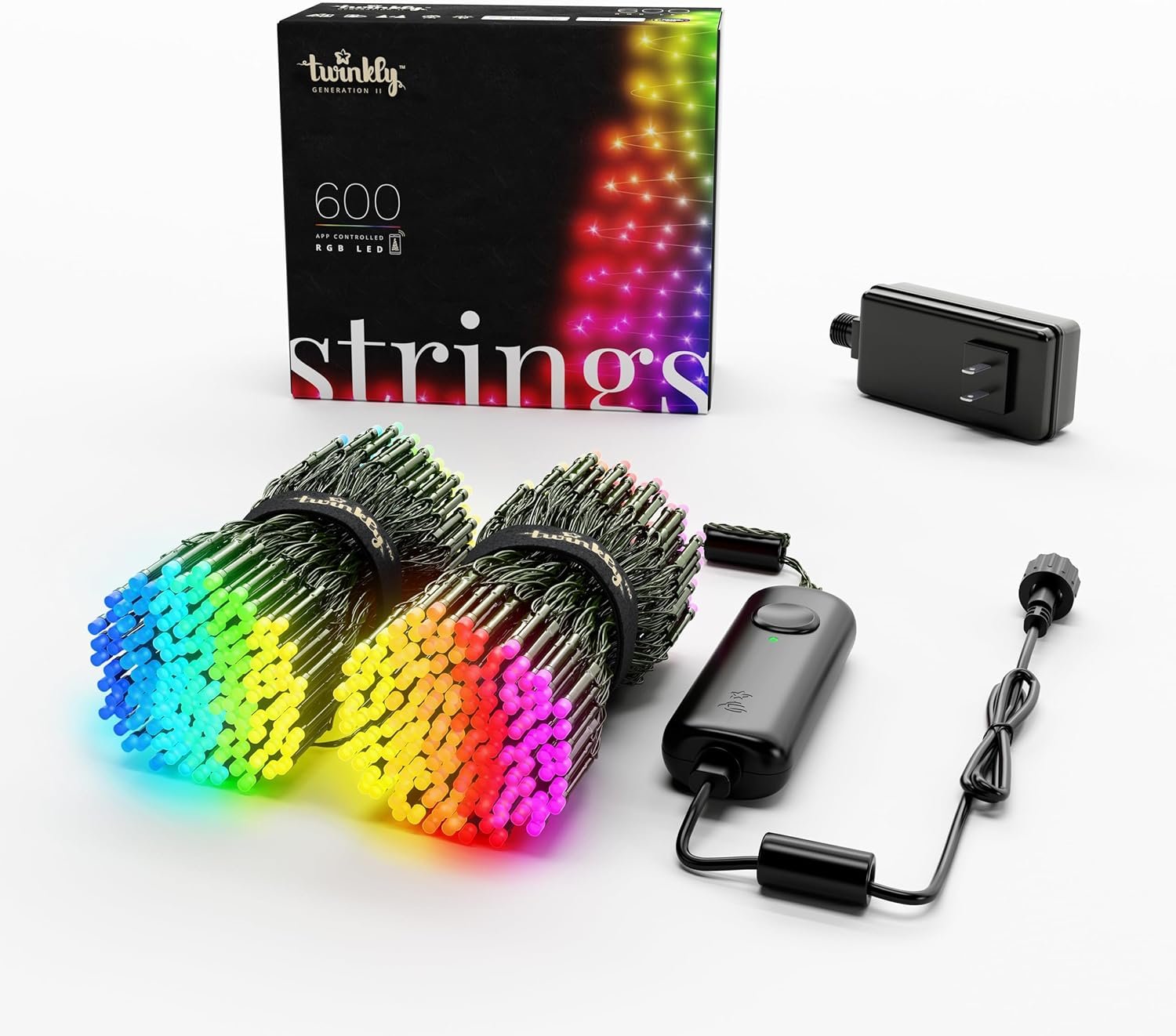 Twinkly Strings 600 LED RGB, Including White, LED Light String, Smart Multicolor LED Lights, Christmas Lights, Mappable LEDs, IP44, Green Wire, Packaging May Vary, 157.5ft - Image 9