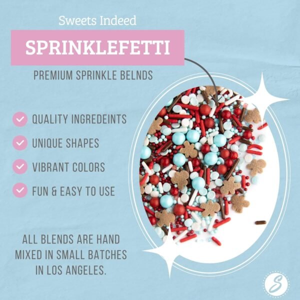 Sweets Indeed Sprinkles, Gingerbread Edible Sprinkle Mix, Perfect for Cake Decorations, Baking, Ice Cream, Cookies, Cupcake Topper 4 ounces - Image 4