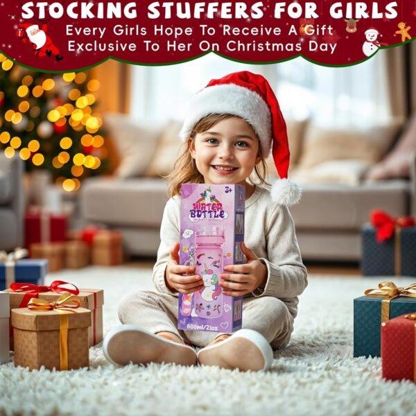 CUISH Decorate Your Own Water Bottle for Girls Age 4-6-8-10, Girls Toys Age 6-8-13, Personalized Gifts Stocking Stuffers for Kids Girls, Unicorn DIY Art Crafts Birthday Gifts Christmas Toys for Girls - Image 6