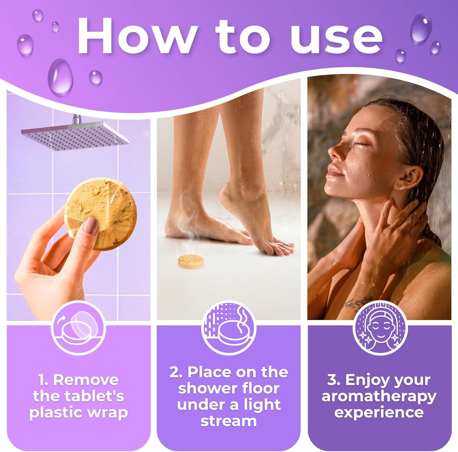 Cleverfy Shower Steamers Aromatherapy - Christmas Gifts for Women and Stocking Stuffers for Adults and Teens. Box of 6 Premium Self Care Shower Bombs with Essential Oils. Purple Set - Image 7