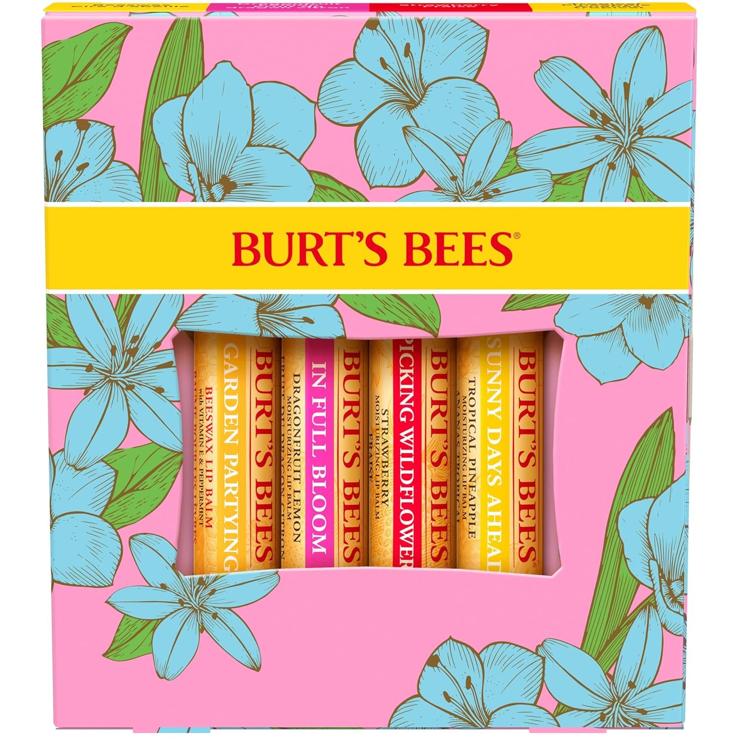Burt's Bees Stocking Stuffers, In Full Bloom Lip Balm Set, Original Beeswax, Dragonfruit Lemon, Tropical Pineapple & Strawberry, Natural Origin Lip Treatment Christmas Gifts (4-Pack) - Image 12
