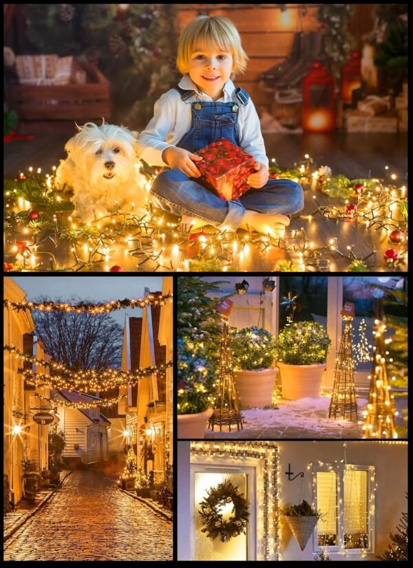 Christmas Tree Lights Outdoor Cluster Lights - 1000 LED 50 Ft Christmas Firecrackers String Lights, 12 Modes Timer Remote Waterproof Plug in Twinkle Fairy Lights for Xmas Tree Garland Window Party - Image 7