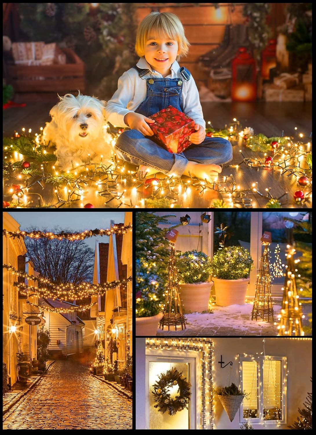 Christmas Tree Lights Outdoor Cluster Lights - 1000 LED 50 Ft Christmas Firecrackers String Lights, 12 Modes Timer Remote Waterproof Plug in Twinkle Fairy Lights for Xmas Tree Garland Window Party - Image 7