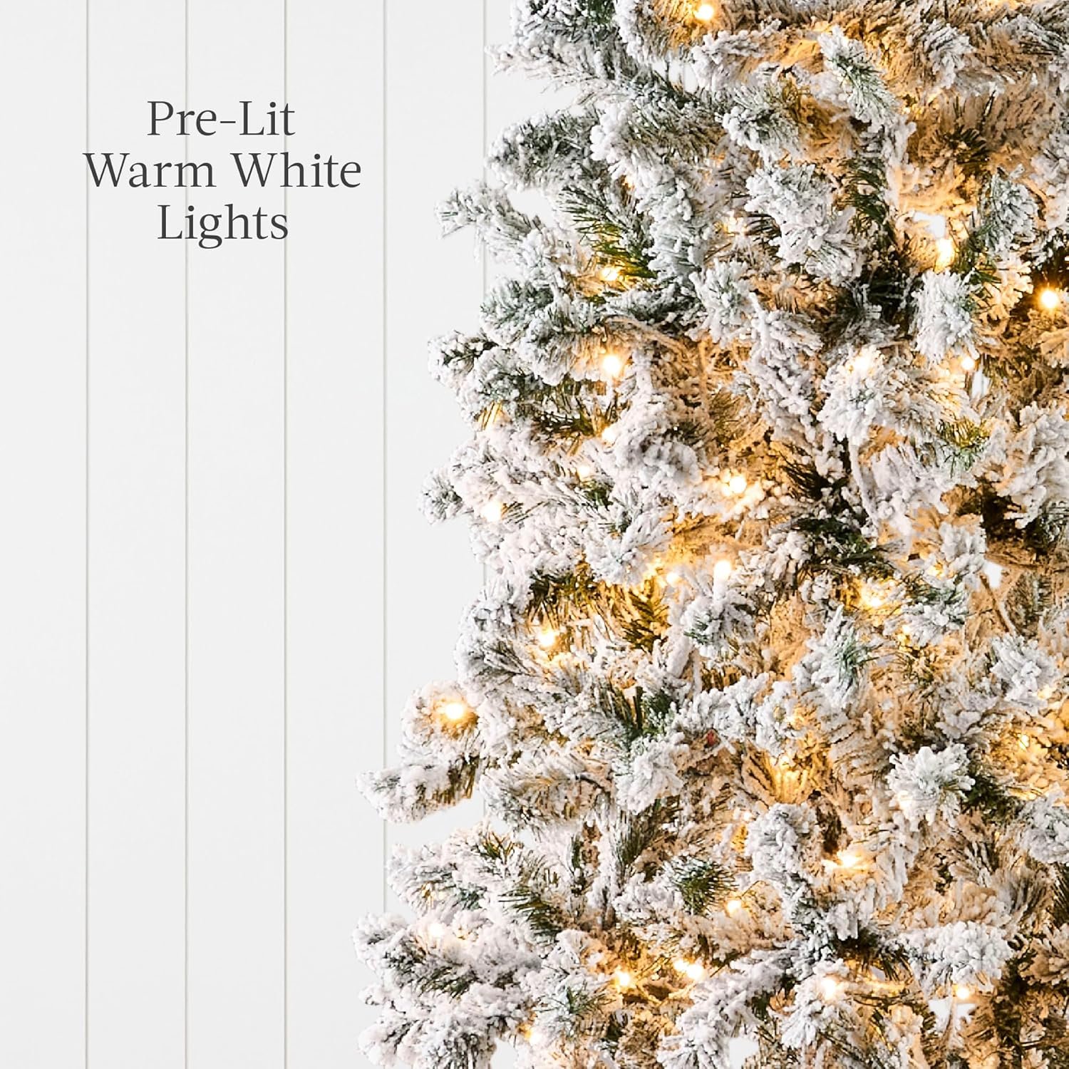 Best Choice Products Flocked Pencil Christmas Tree, Pre-Lit Slim Artificial Holiday Decoration, 6ft Lighted Skinny w/Base, Warm White Lights - Image 7