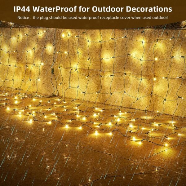 Led Net Lights Christmas Lights Outdoor Christmas Net Lighting with 121Led Mini Globe Lights 5ftx5ft, Outdoor Indoor Fairy Mesh Net Lights for Christmas Trees, Bushes, Shrubs Decorations(WarmWhite) - Image 3