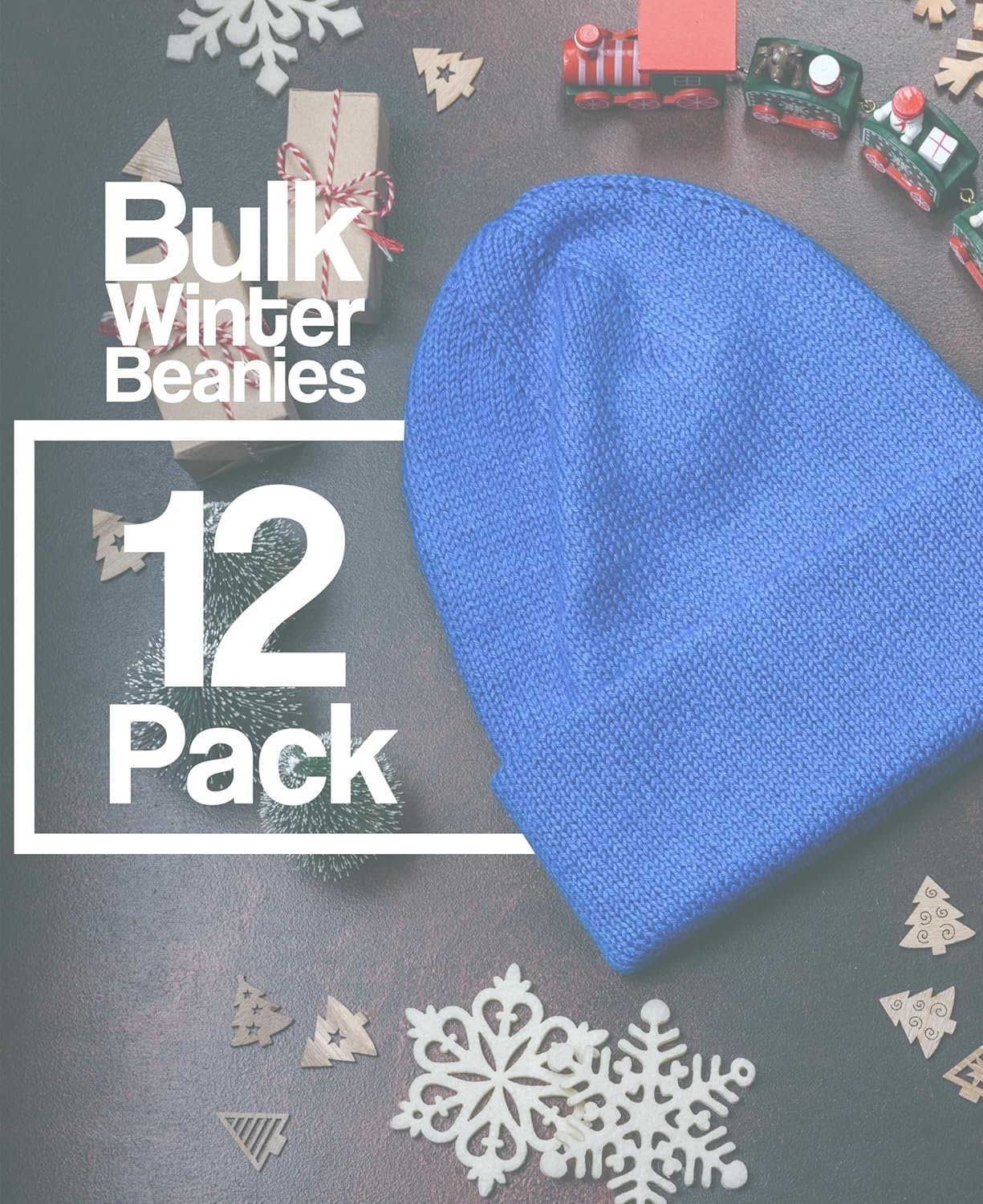 12 Pack Winter Beanie Hats for Men Women, Warm Cozy Knitted Cuffed Skull Cap, Wholesale - Image 3