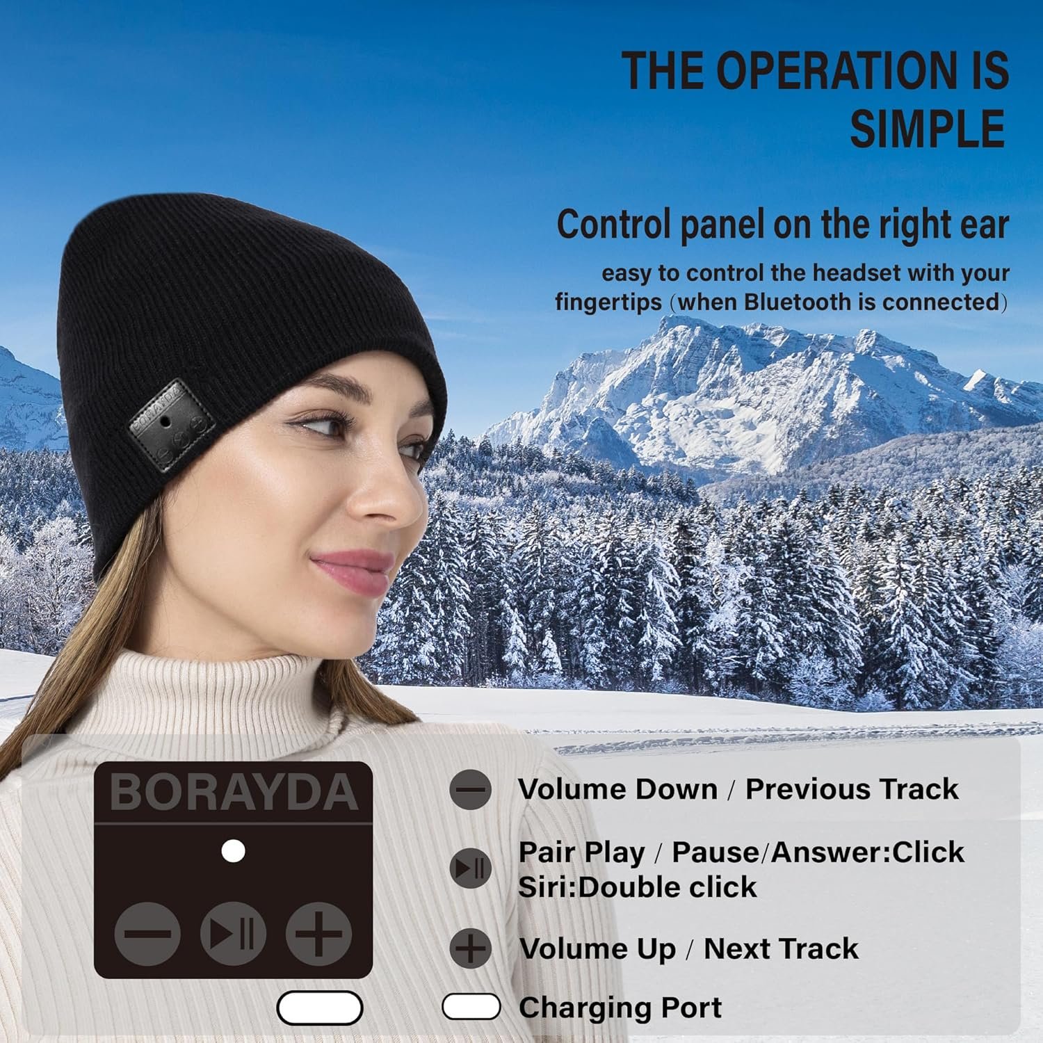 Bluetooth Beanie, HD Stereo, Built-in Mic, Men's/Women's Christmas Electronic Gifts - Image 4