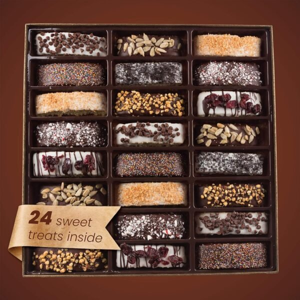 Chocolate Biscotti Gift Basket, 24 Gourmet Chocolate Cookies Thanksgiving Gifts for Food Delivery Ideas for Adults Family & Kids - Image 3